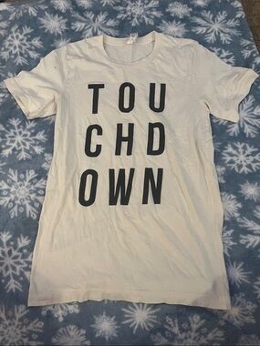 Bella Canvas White Tee with Black Lettering - 'TOUCHDOWN' Graphic